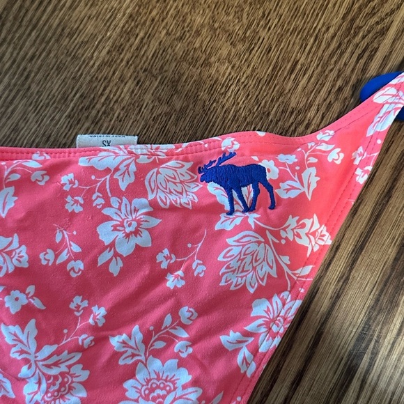 Abercrombie & Fitch Floral Tie Side Bikini Bottom Coral Blue Size XS - Picture 4 of 5